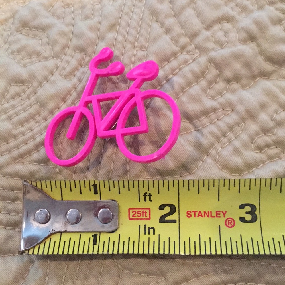 Bicycle Pin Or Broach hot pink